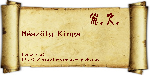 Mészöly Kinga névjegykártya