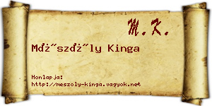 Mészöly Kinga névjegykártya